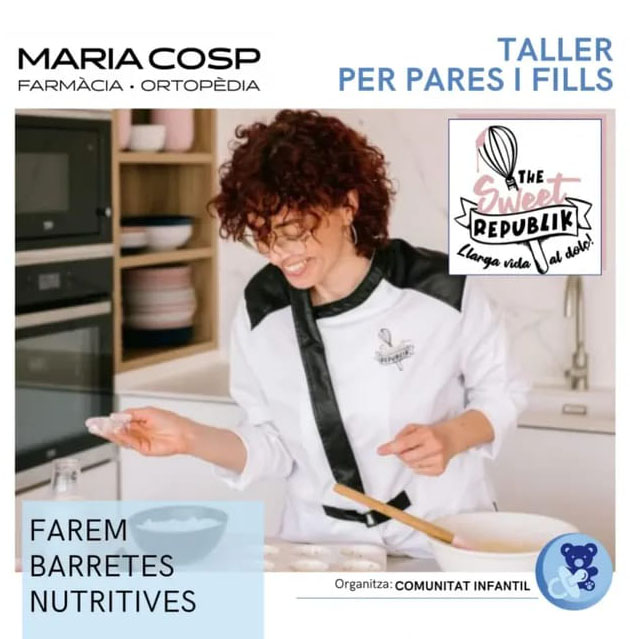 Farmacia MariaCosp - Cartell del taller de barretes nutritives